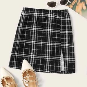 Girls Checkered Print Pencil Skirt